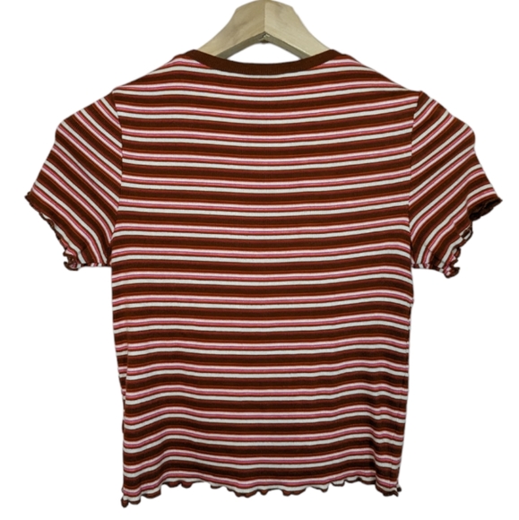 NWOT | Wild Fable Striped Lettuce Edge Crop Top - Picture 4 of 9
